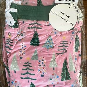 Little Sleepies Pink christmas trees pj pants
